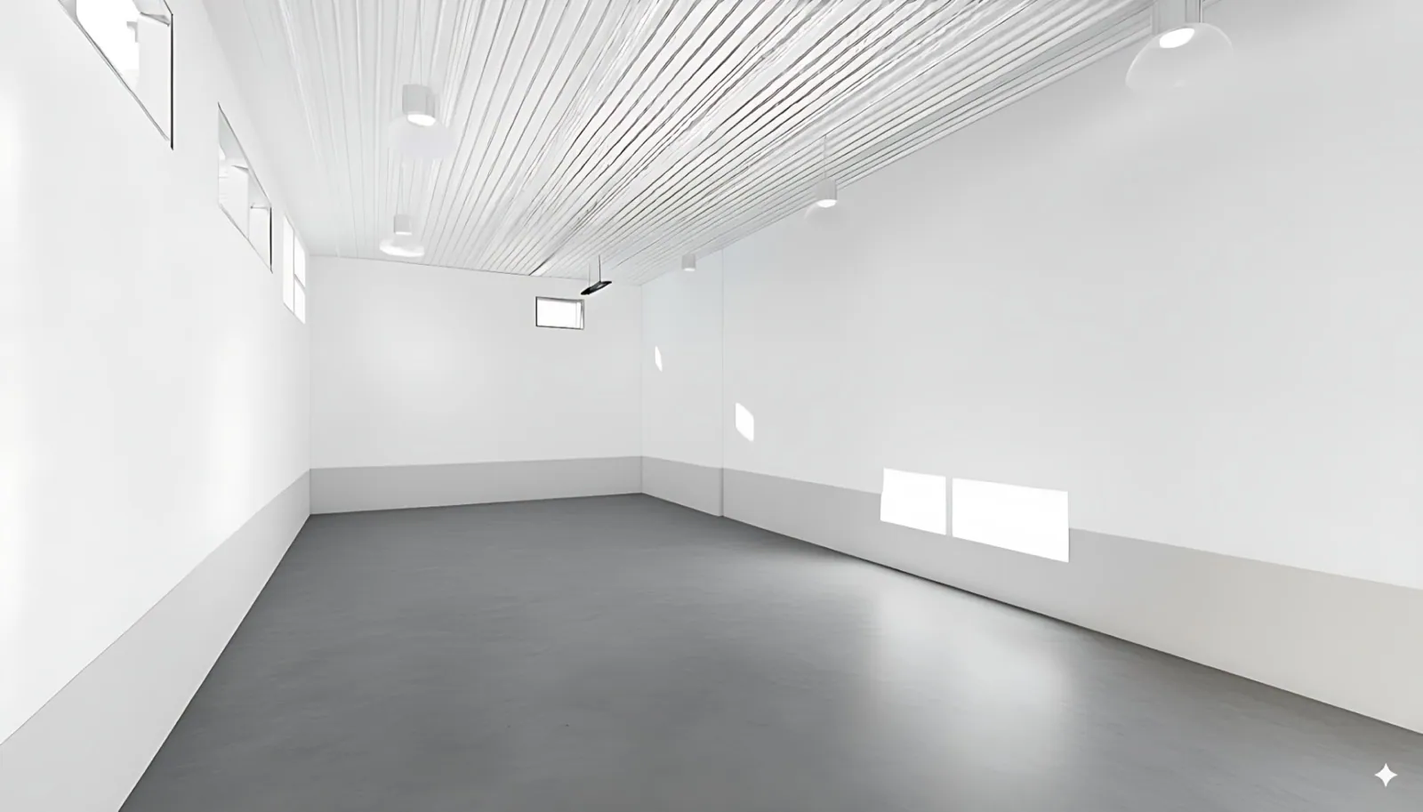 An empty garage shell, before fit-out