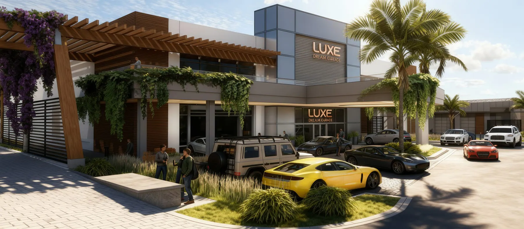 Rendering of the Luxe Dream Garage Waterside community in Lakewood Ranch