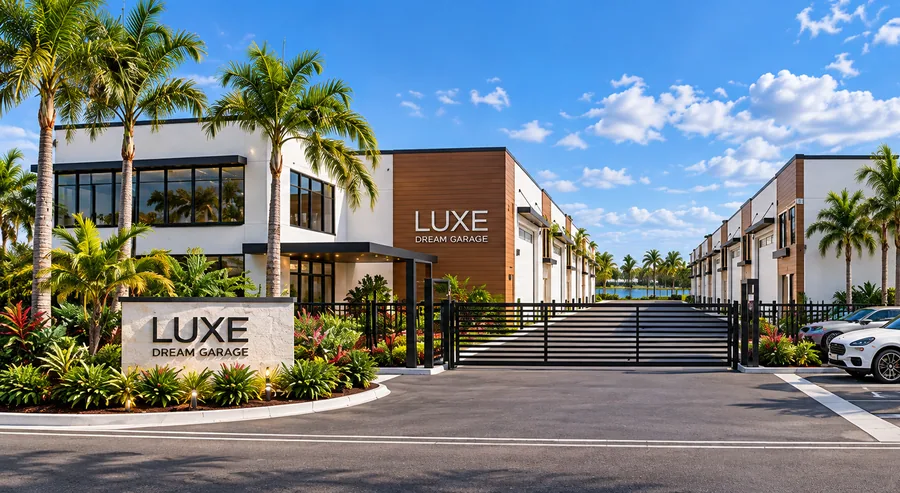 Rendering of the Luxe Dream Garage Miami entrance
